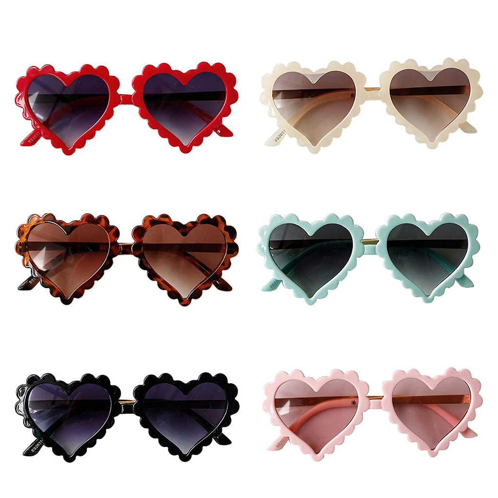 Plastic Sunglasses Heart Shaped Eyeglasses Eyeware Sun Glasses for Kids 3-6 Years Old