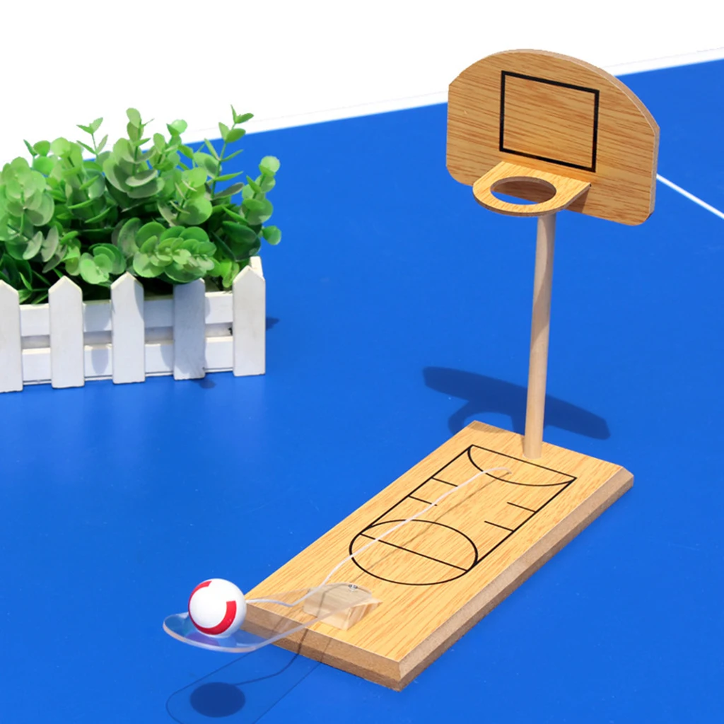 Mini Desktop Basketball Game Tabletop Portable Basketball Game Wooden Fun Sports Family Travel Toys