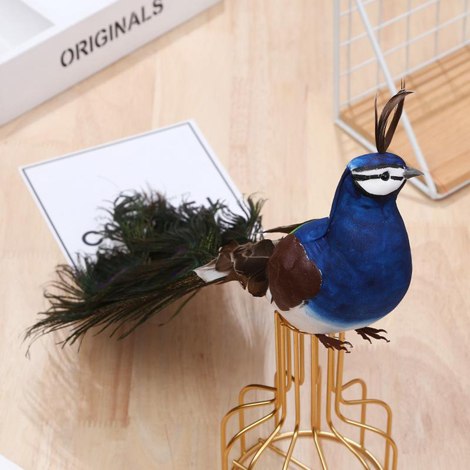 Garden Statue Peacock Figurine Handmade Statue for Patio Yard Art Decor Lawn Ornaments Indoor Outdoor Christmas Decorations