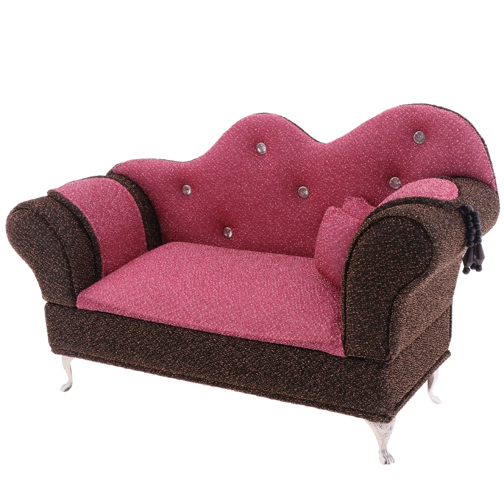 Dollhouse 1/6 Mini Room Furniture Comfortable Chaise, Single Long Sofa