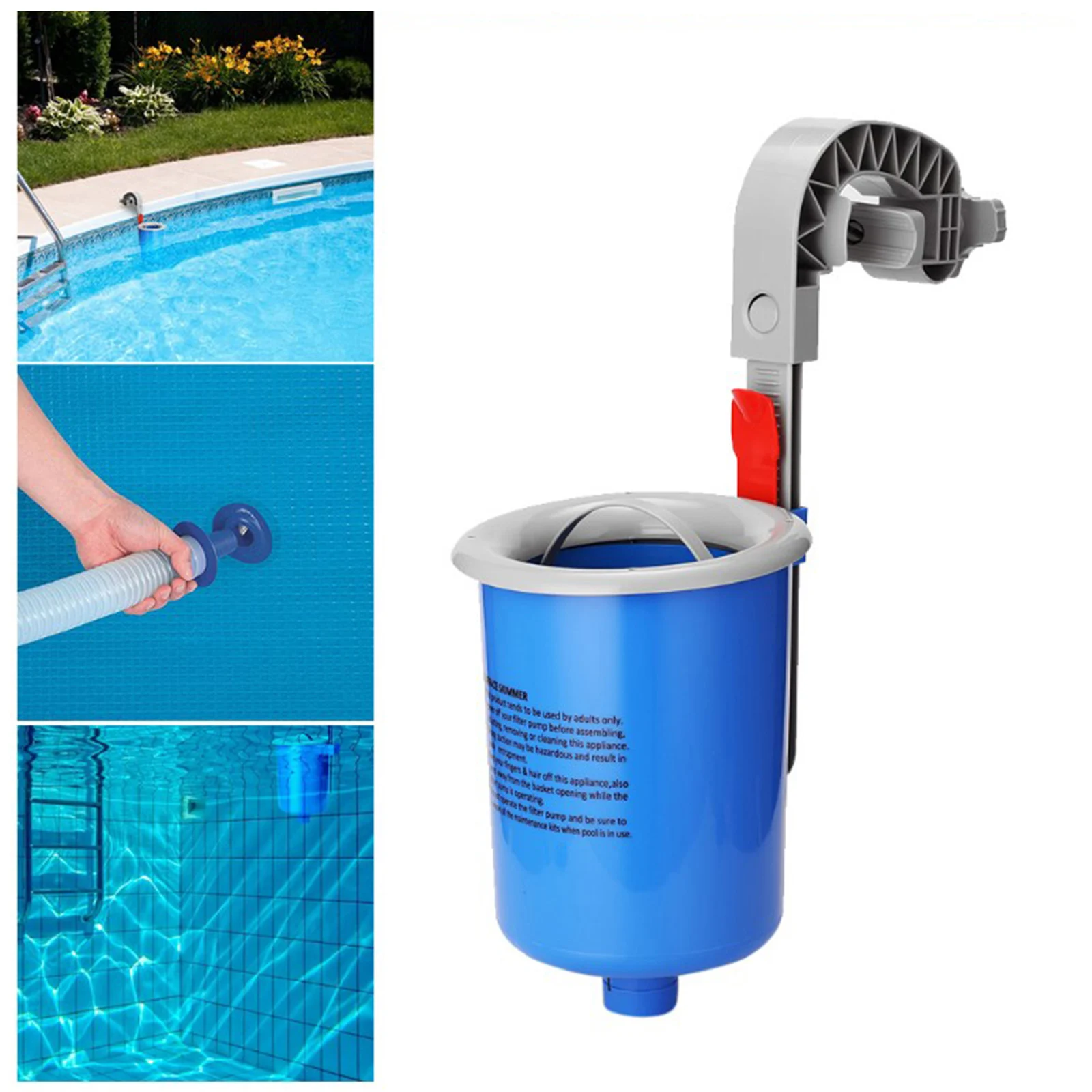 Swimming Pool Skimmer Debris Cleaner with Filter Pump Professional Easy Installed for Cleaning Pools Fountains