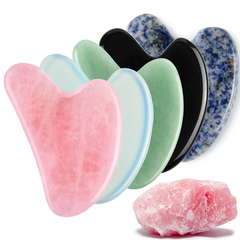 Best of Natural Stone Jade Gouache Scraper Rose Quartz Facial Gua Sha Tools Neck Massager For Face Lifting Wrinkle Remover Beauty Health Reviews & Tips