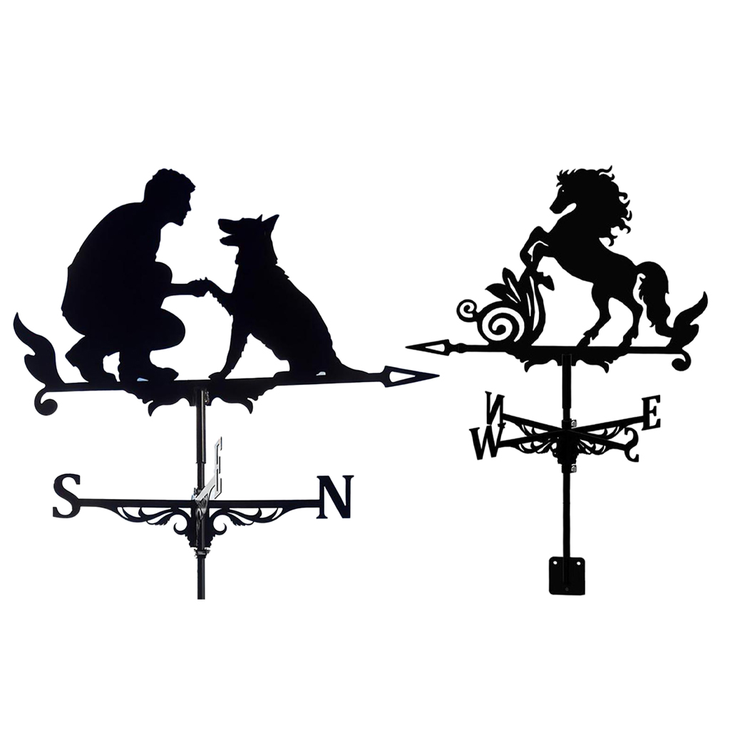 Deluxe Weathervane with  Dog Horse Animals Ornament Weather Vane