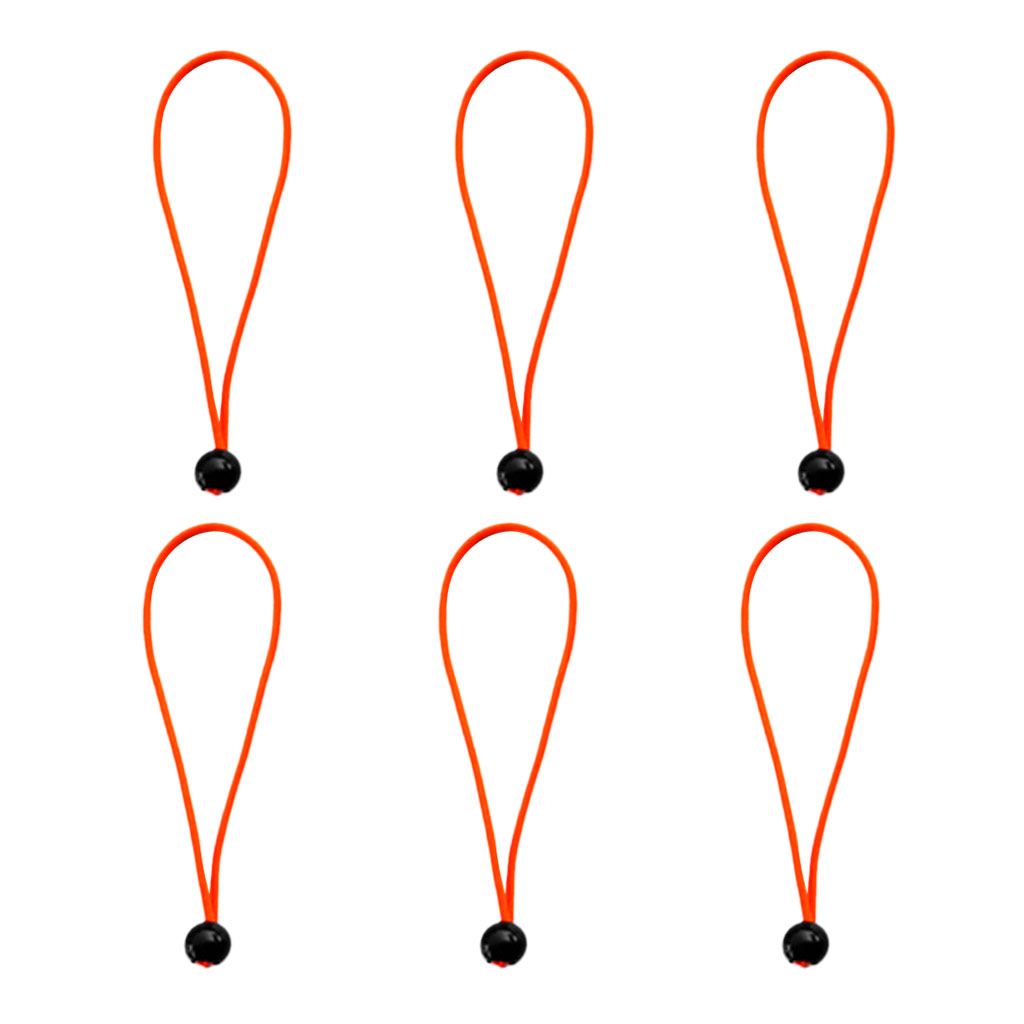 Pack of 6pcs 3mm 15cm Heavy Duty Ball Bungee Cords Tarp Canopy Flag Pole Tie down Ropes Elastic Straps