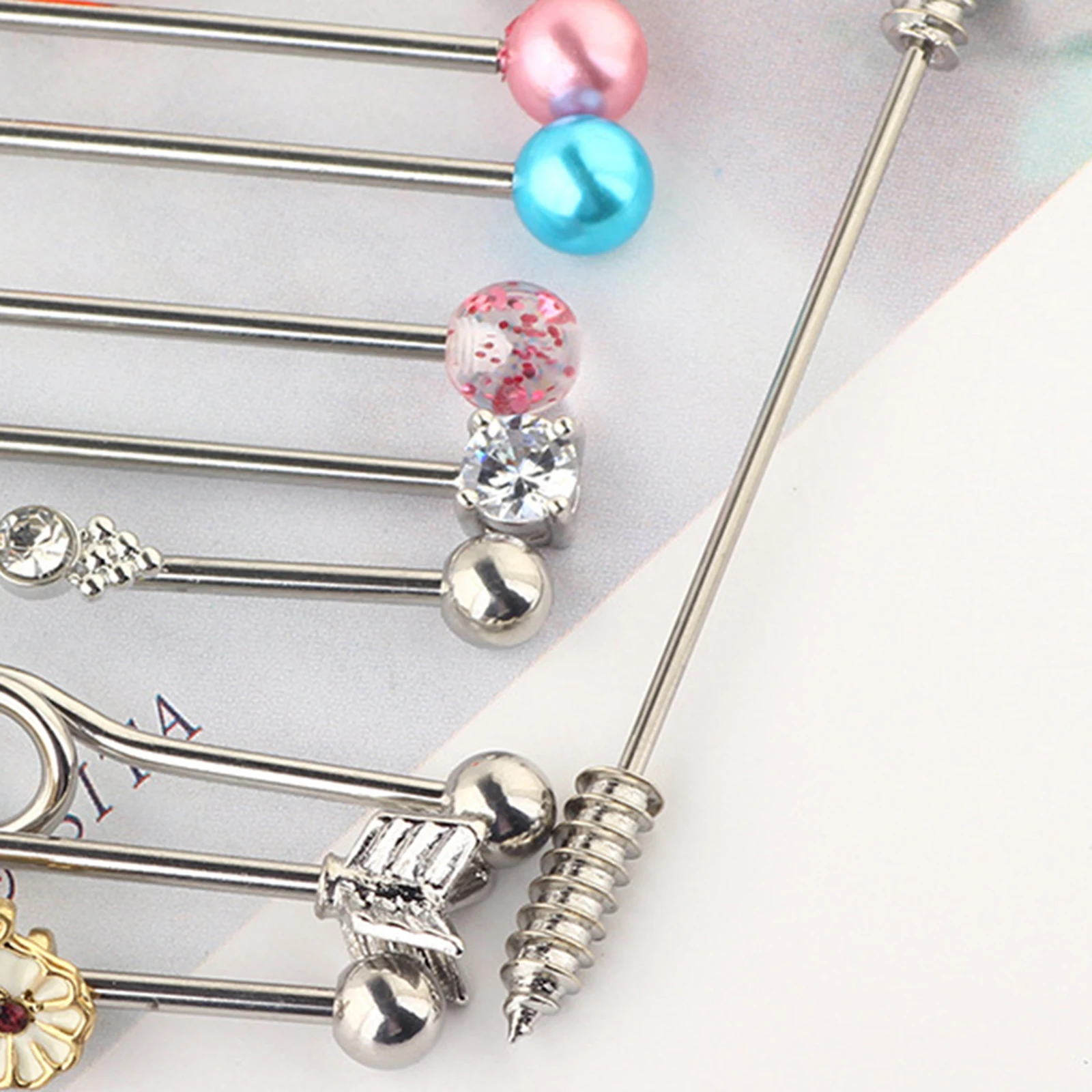 10pcs/lot Stainless Steel Industrial Barbell Earrings Piercing Long Bar  Ear Scaffold Helix Piercing Body Jewery