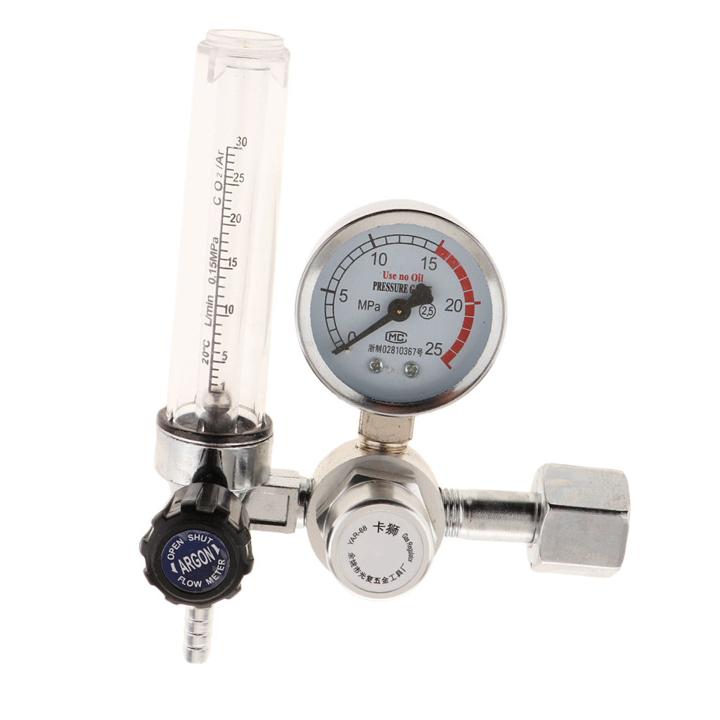 Argon Regulator With Flowmeter TIG  MIG Welding CO2 Regulator - 0 to 25 MPA Pressure Gauge