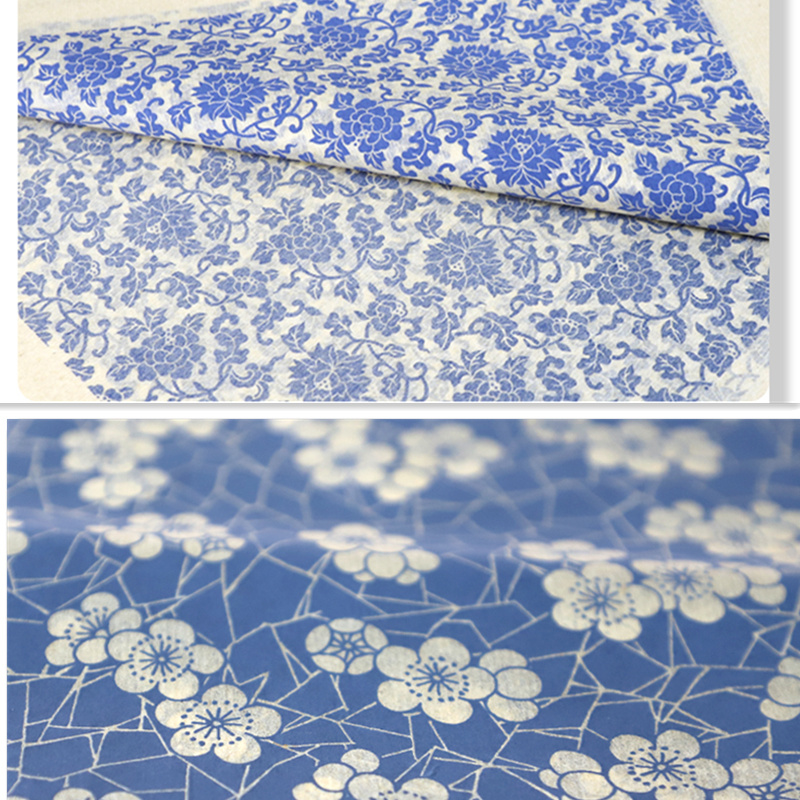 1PCS Keramik Unterglasur Farbe Aufkleber Papier Blau und Weiß Aufkleber DIY Jingdezhen Keramik Blank Transfer Blume Papier 54x37cm – Detail 8