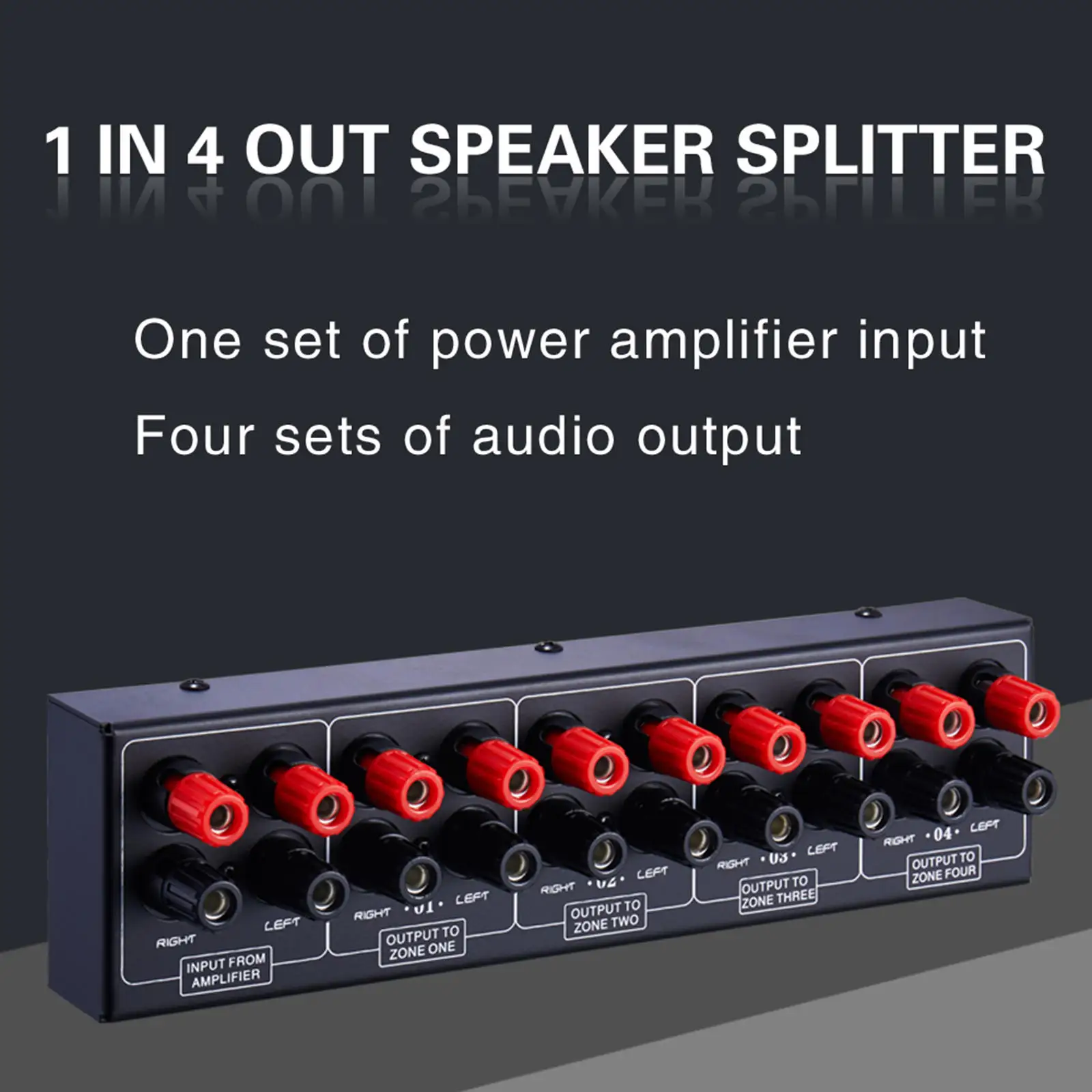 Home 1 In 4 Out Amplifier Distributor Sound Signal Distribution Panel 300w Per Channel