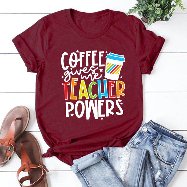 Coffee Gives Me Teacher Powers Graphic T-Shirt – Stella Jane Studio