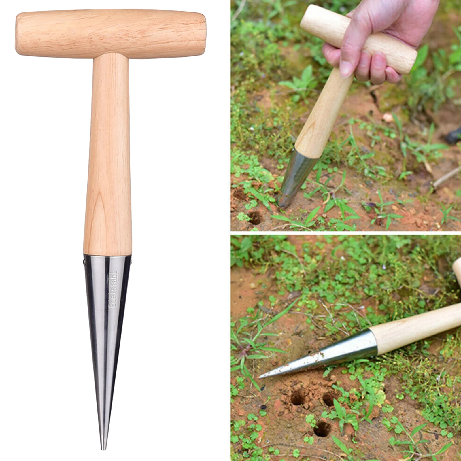 Sow Dibber Garden Hole Punch Practical Dibble Tool for Outdoor Loosen Soil