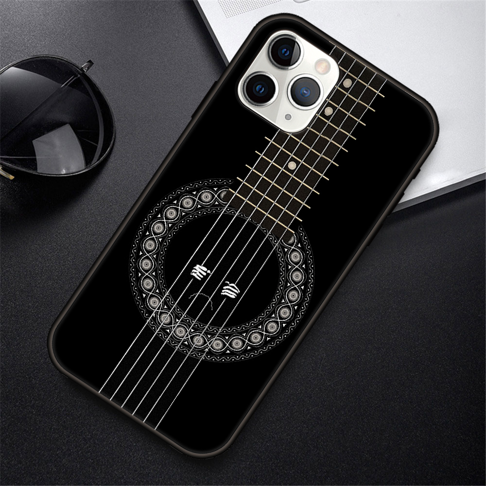 cheap iphone xr cases Phone Case For IPhone 12 Mini 11 Pro XR X MAX SE XS 5 6 6S 7 8 E Plus Black Cover Waterproof Silicone Shell piano guitar music cheap iphone 11 cases