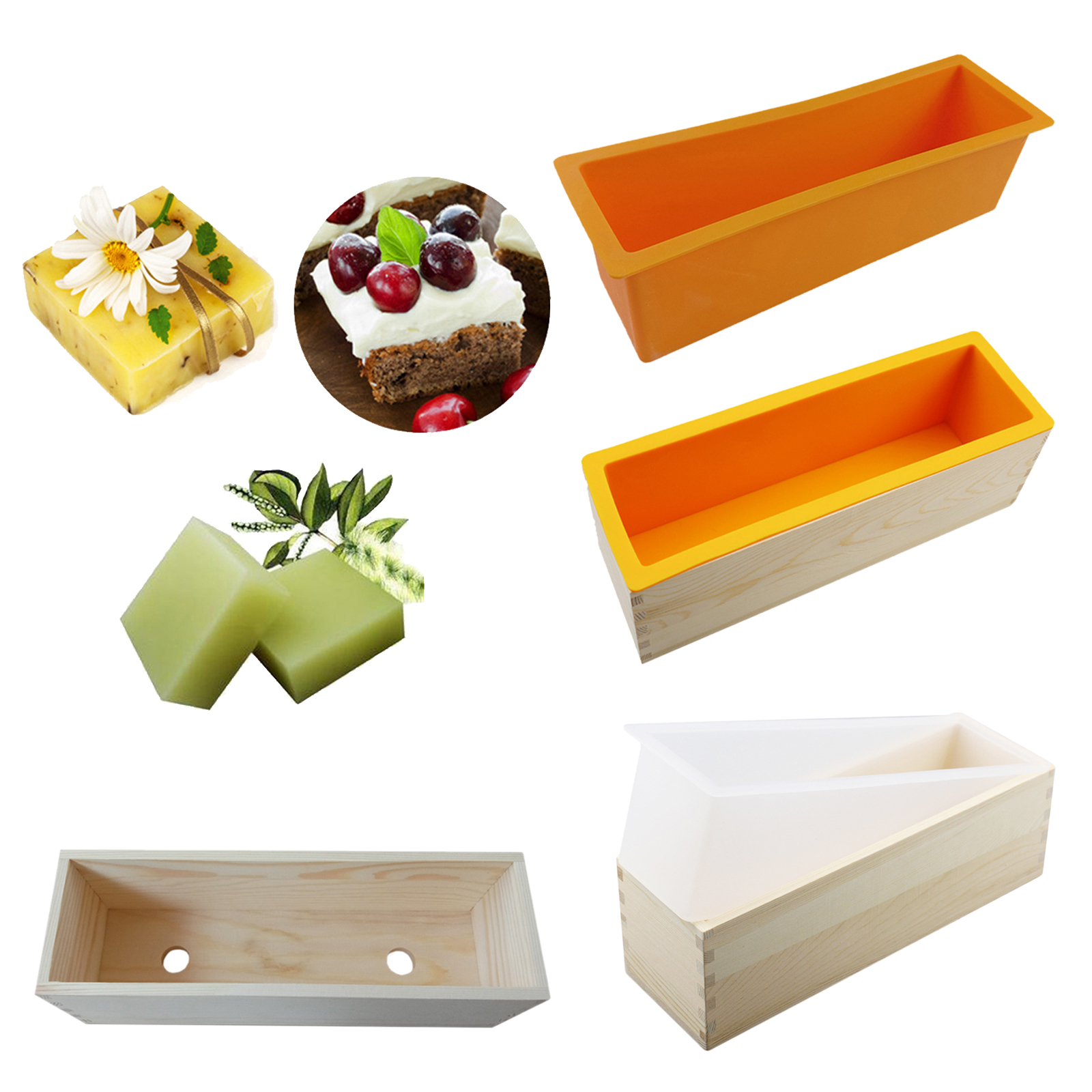 Rectangle Silicone Soap Molds Soap Making Supplies Tools Aromatherapy Mold Homemade Ornament Gifts for Craft Lovers, Beginners