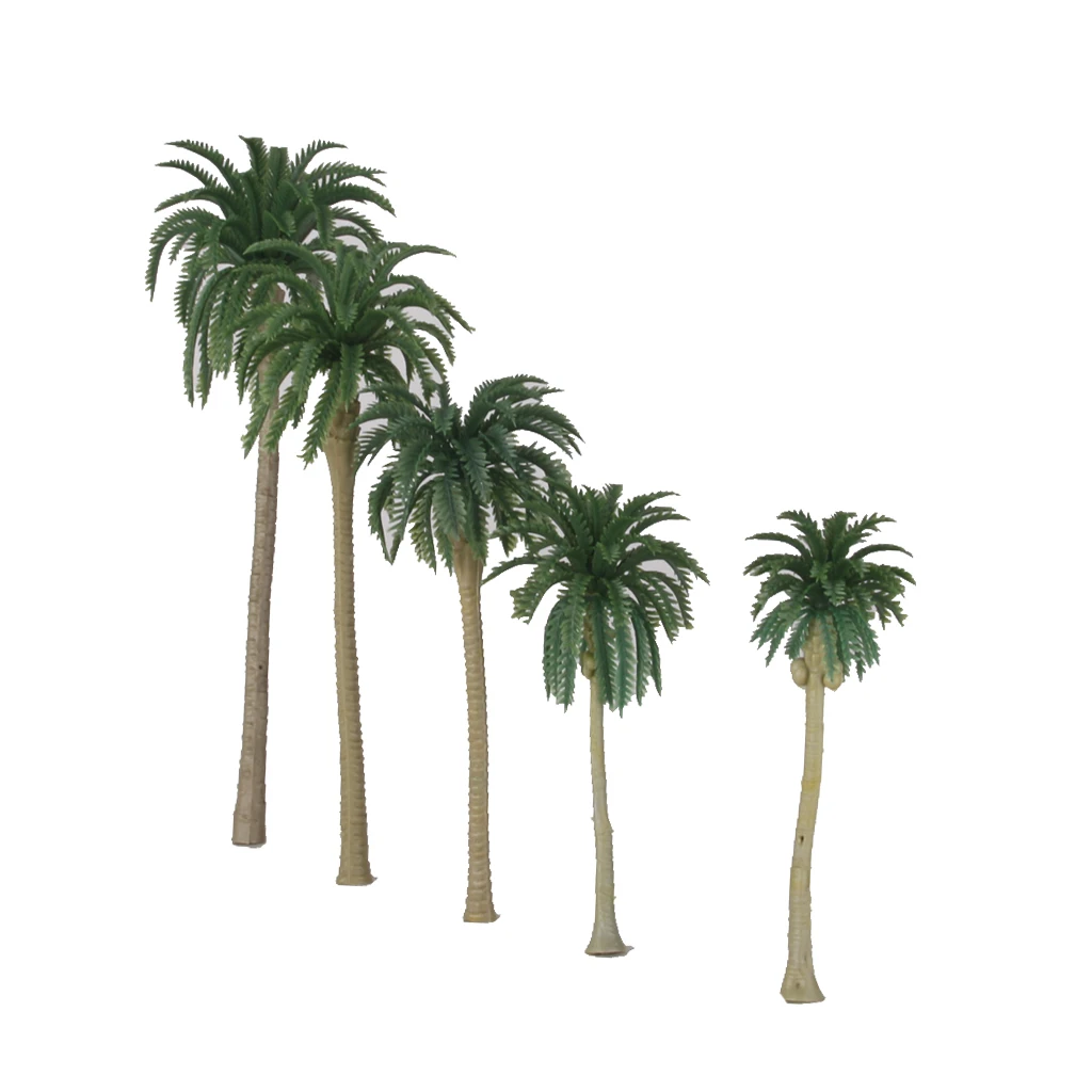 20 Pieces 1/150 Fake Model Coconut Trees for Mini Street Train Ornament 7cm