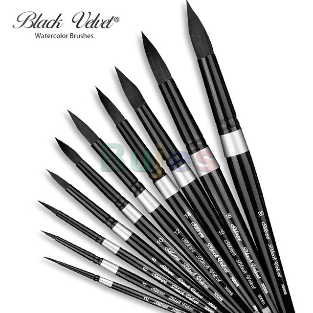  Silver Brush Limited 3008S1-1/2in Black Velvet Square