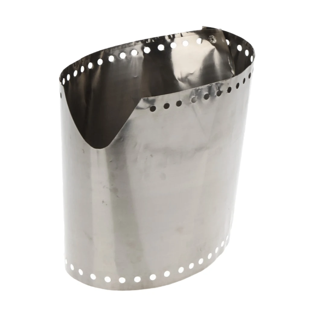 0.03mm Ultra-thin Titanium Foil Wind Shield Outdoor Cooking   Roll Up Windshield Screen w/ Carry Bag 58cmx15cm / 58cmx19cm
