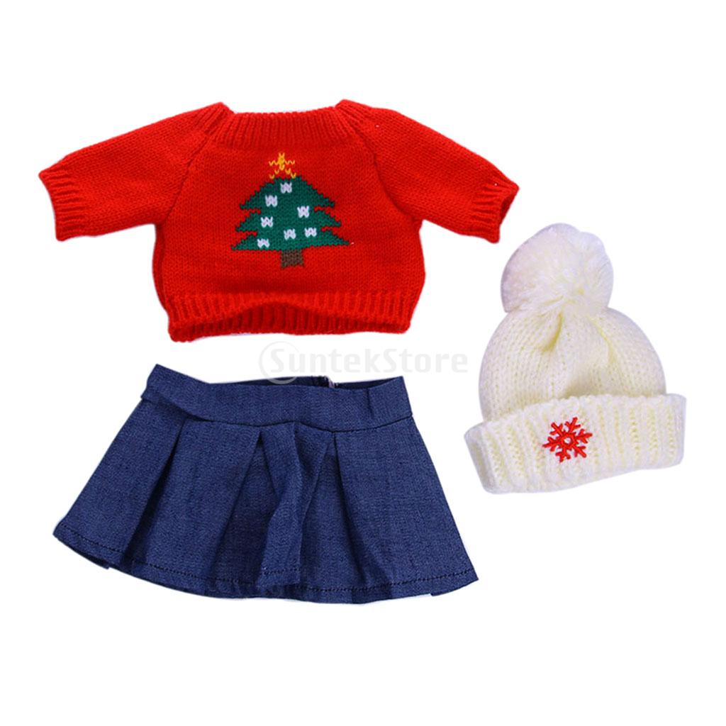 Prettyia   Doll   Red   Sweater   and   Dress   Set   For   AG   American   Doll