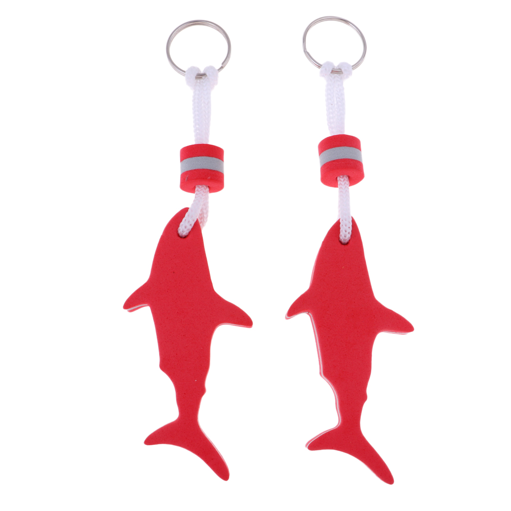 Perfeclan Bulk 2 Shark EVA Floating Keychain Keyring for Kayaking Beach Seaside Swim Fishing Drifting Sailing Rafting