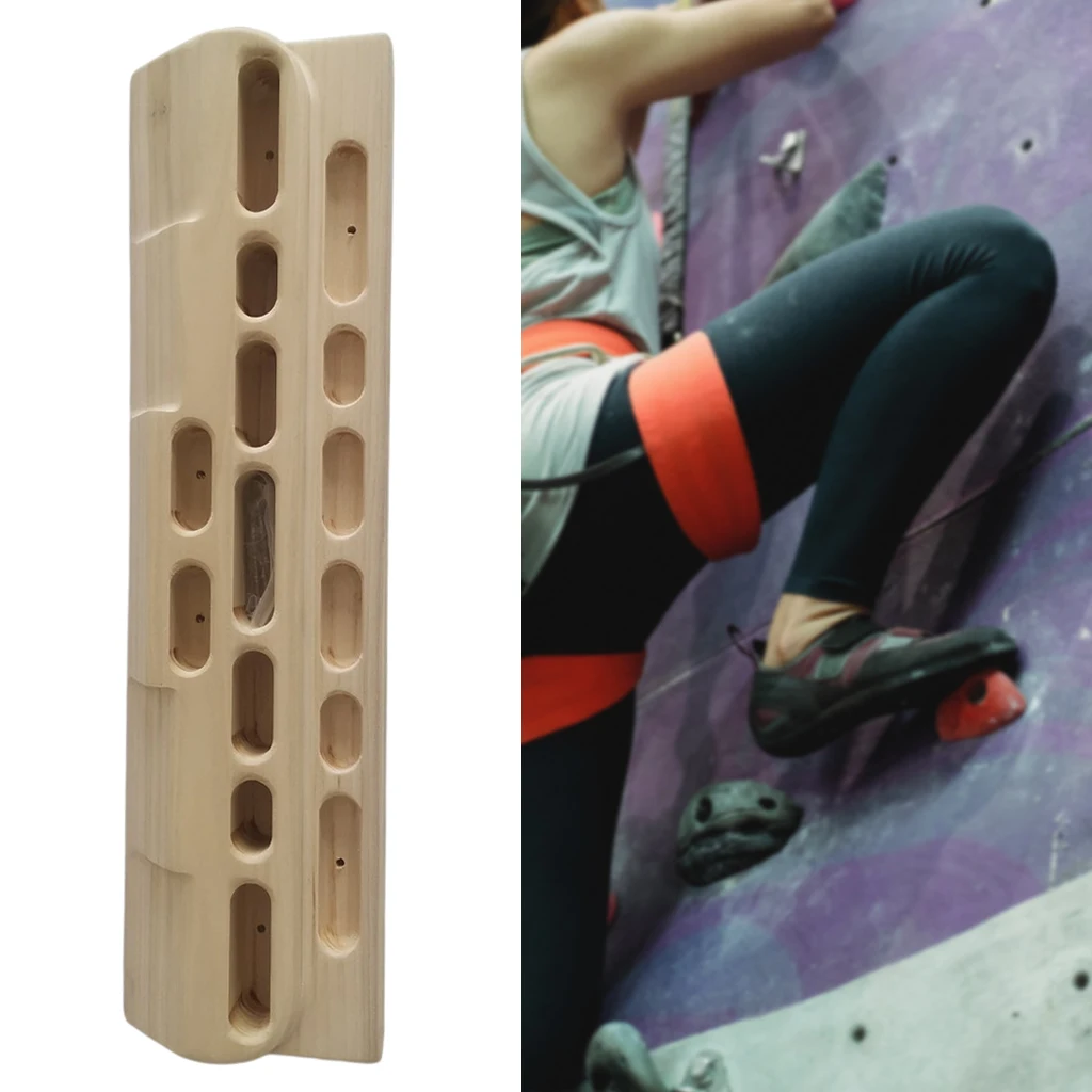 Premium Wooden Climbing Hangboard Slopers Fingerboard 54.5x15x4.5cm Wrist Forearm Grip Climbing Accessories