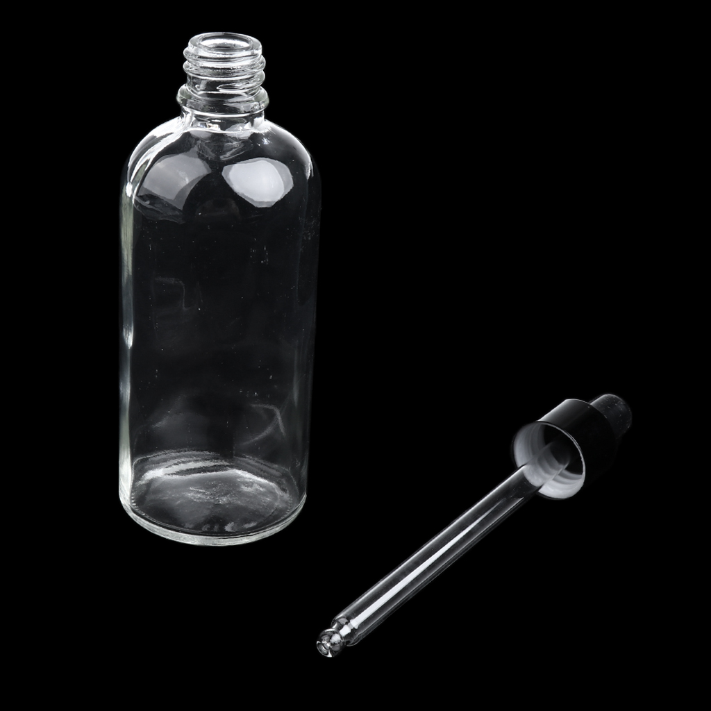 6pcs Empty Amber Bottle Essential Oil Liquid Aromatherapy+Dropper Cap 100ml
