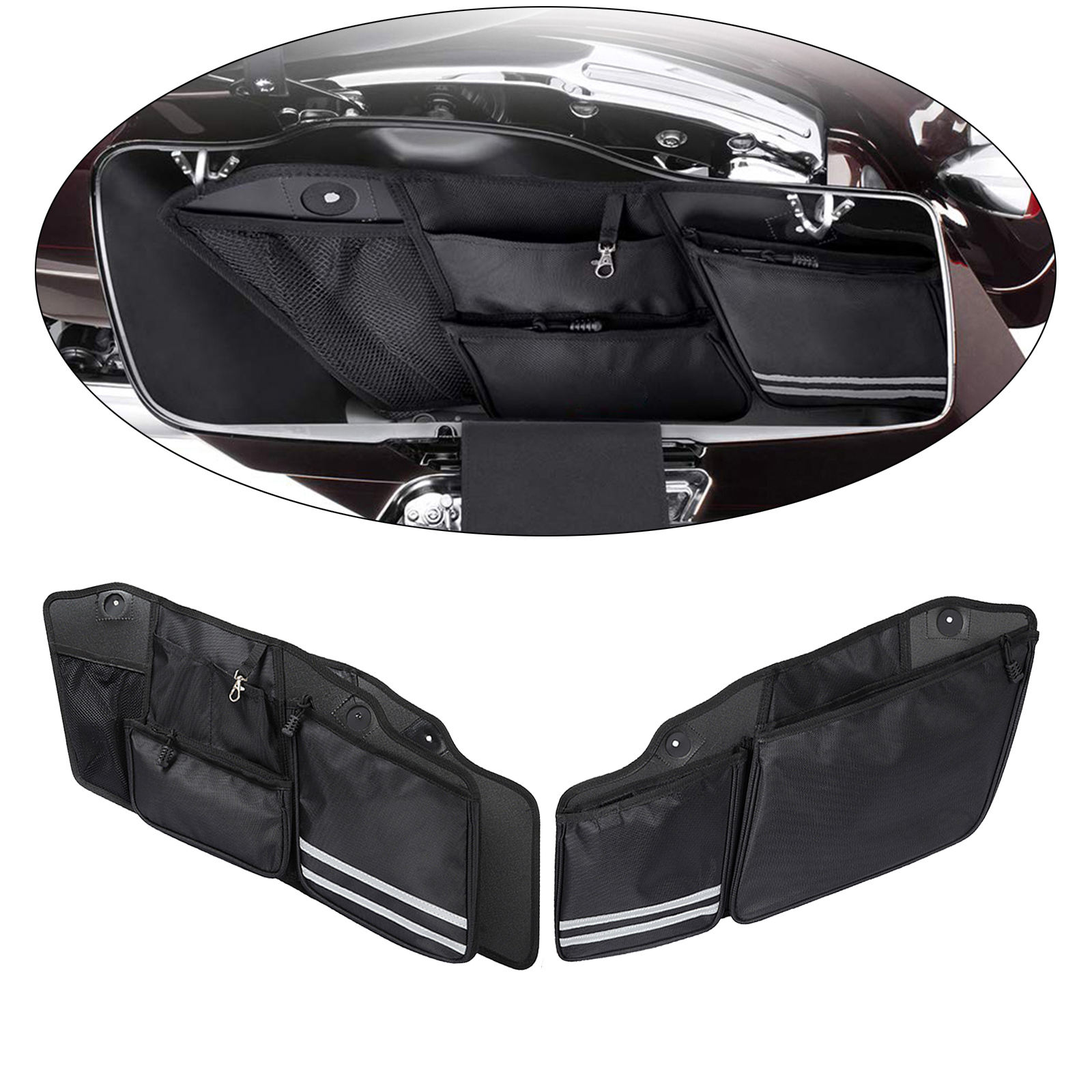 Saddlebag Side Bags Organizers 2 Packs for Touring Glide King CVO FLHR FLTRU