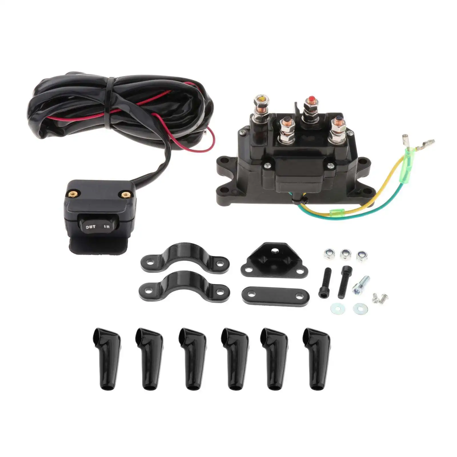 12V Winch Contactor 3Meter Control Cable with Mounting Bracket Solenoid Relay Switch for ATV Car Mini Replacement Hardware