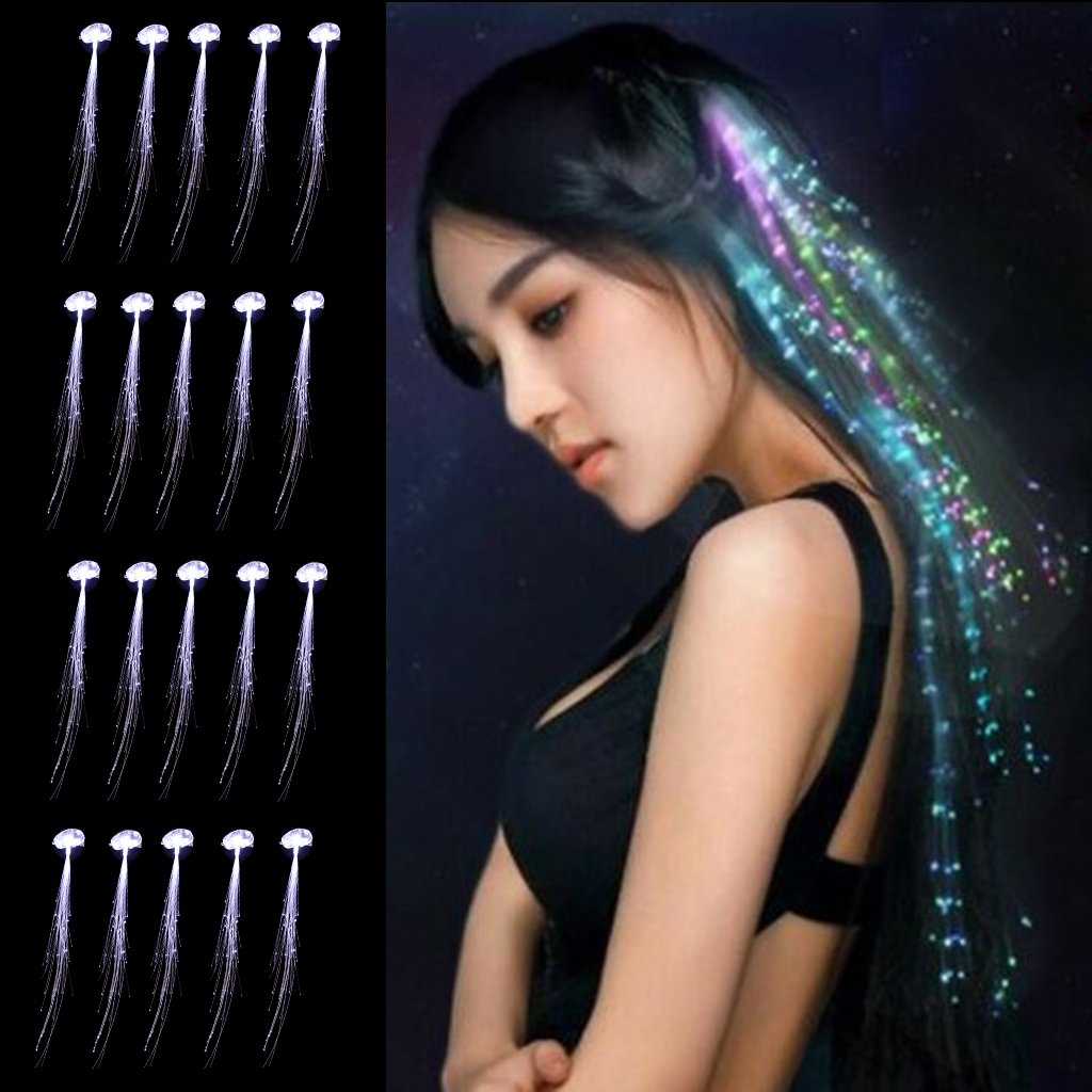 20pcs LED Hair Braid Flashing LED Light Toy Child Adult Fiber