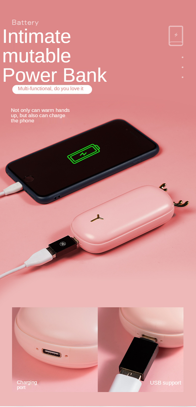 portátil usb alta resistência banco de energia móvel