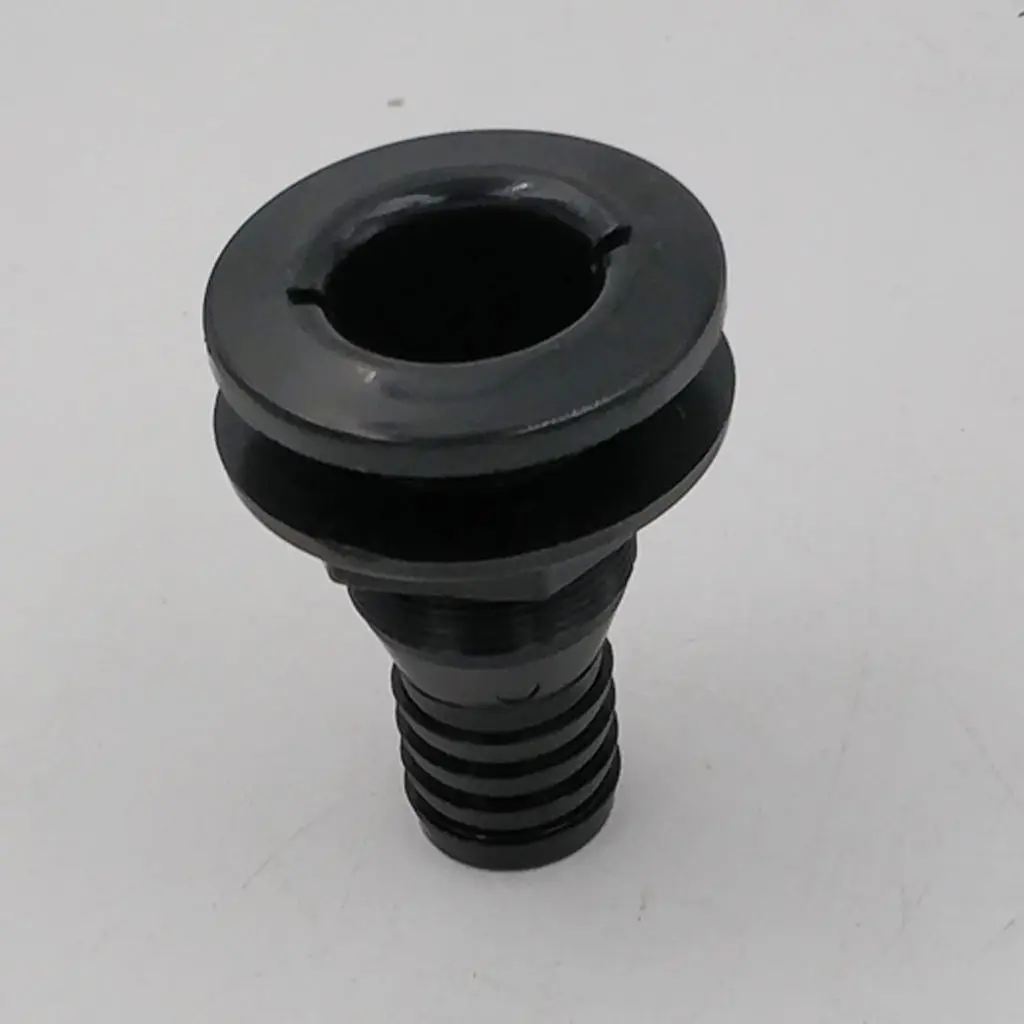 Black Plastic Thru-Hull Bilge Pump and Aerator Hose Fitting for 1` Hose