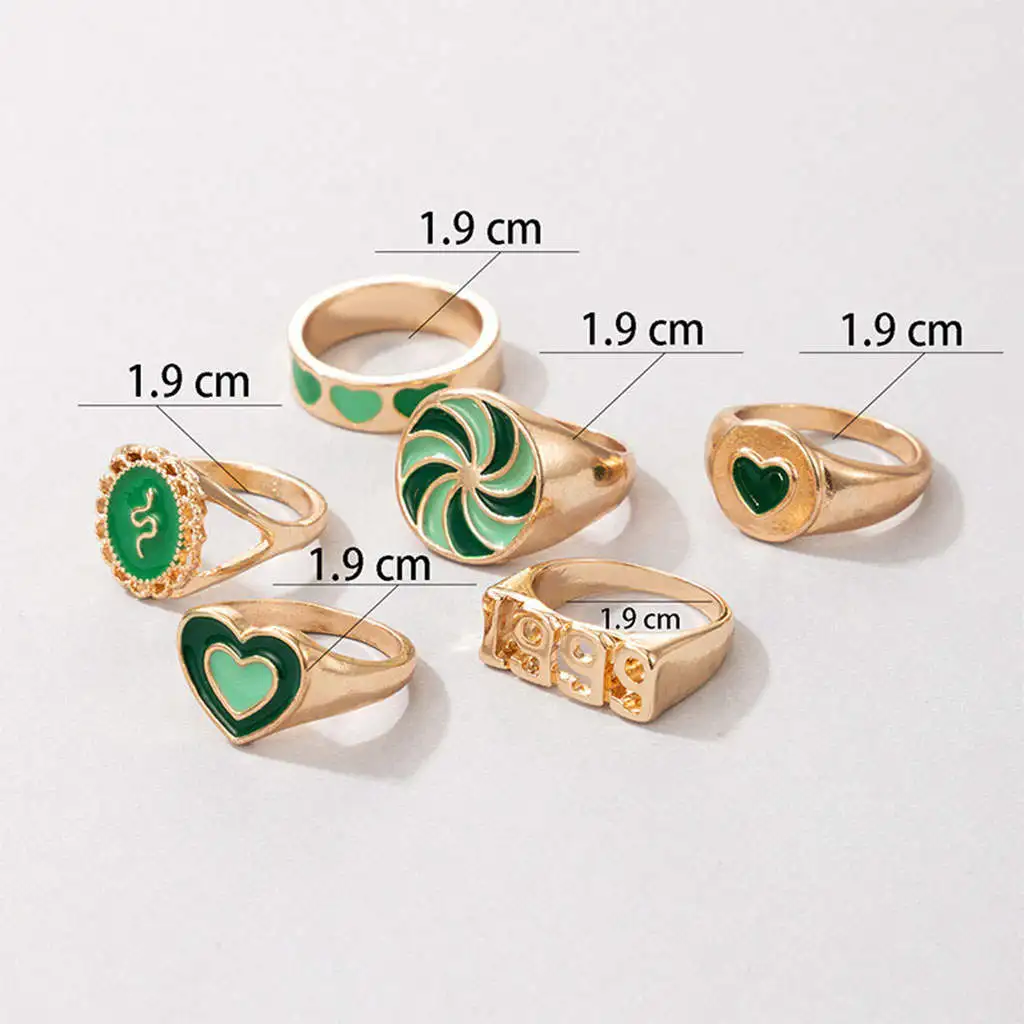 6Pcs Vintage Stylish Rings Knuckle Rings for Holiday Party Valentine'S Day