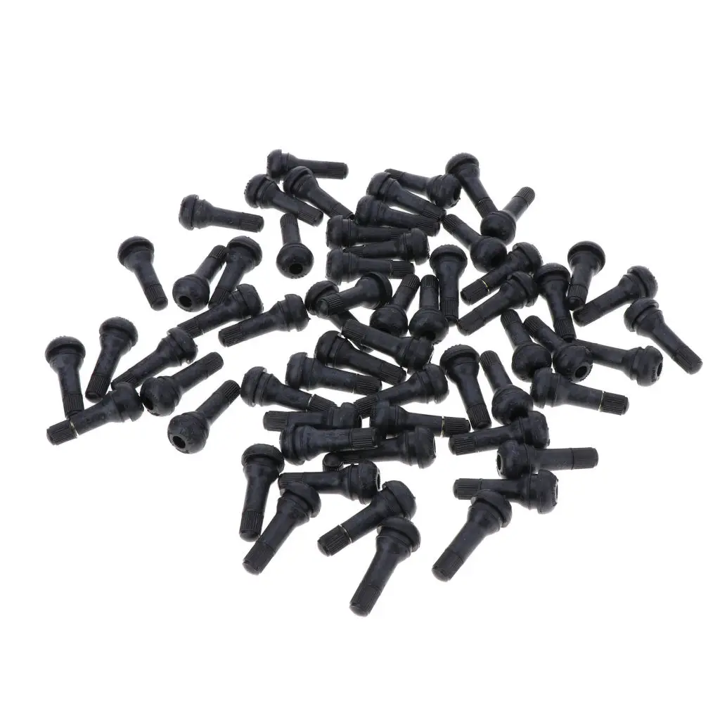 100pcs Auto TR413 Rubber Snap-in Tire Valve Stem for ATV, Lawn Mower