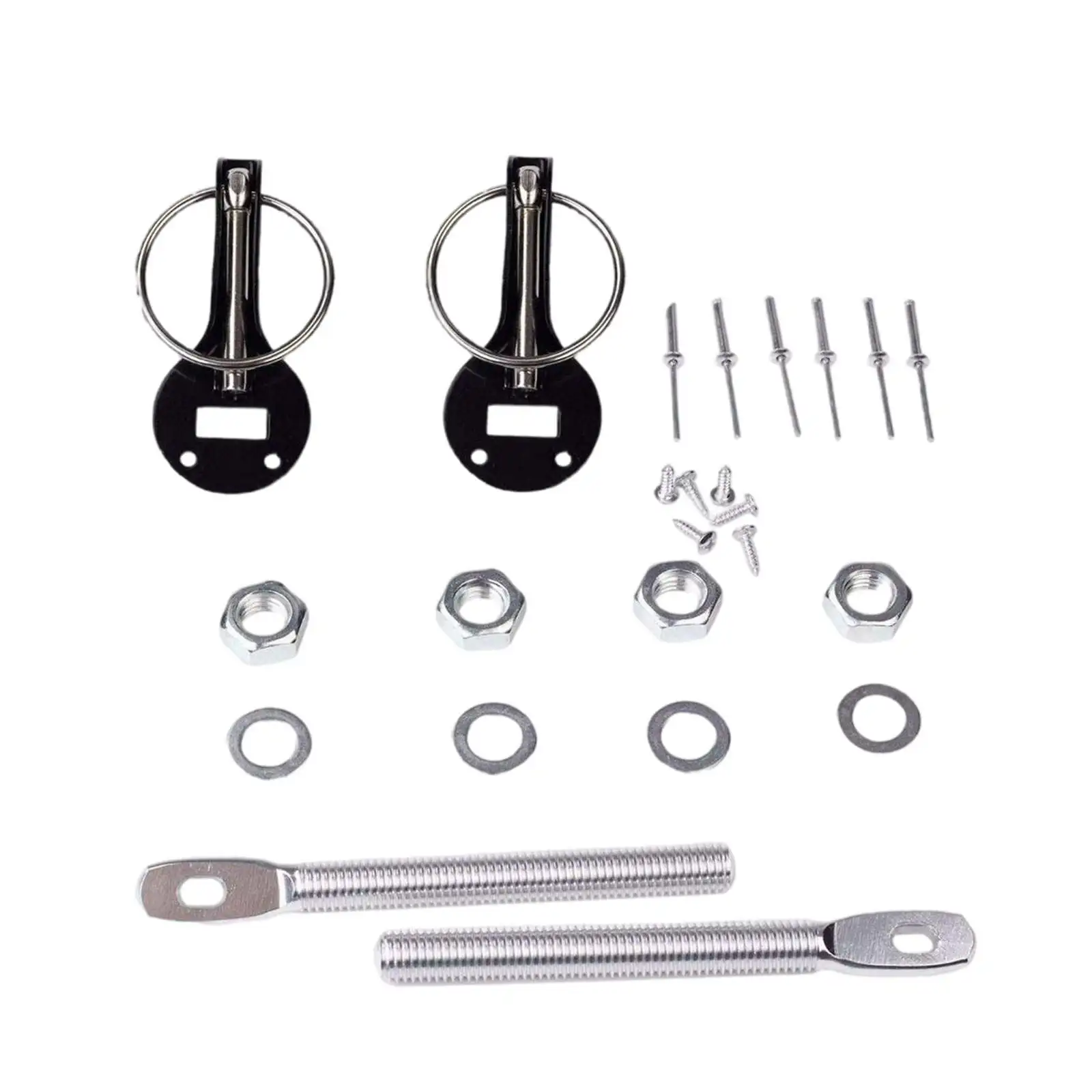 Universal Hood Pin Lock Kit Accessories Durable Exterior Parts Black Metal Bonnet Safety Pins for Racing Car Safer Driving