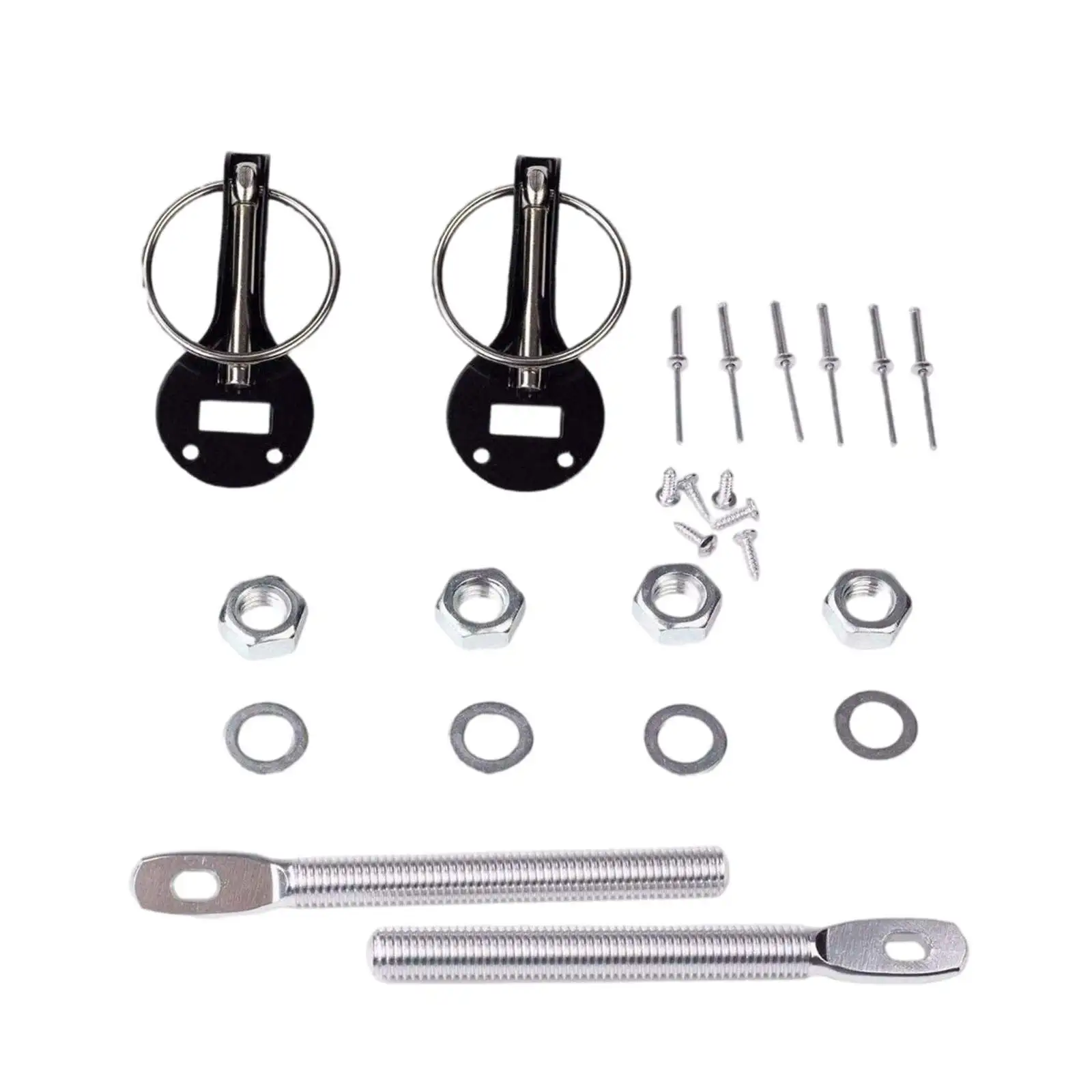 Universal Hood Pin Lock Kit Accessories Durable Exterior Parts Black Metal Bonnet Safety Pins for Racing Car Safer Driving