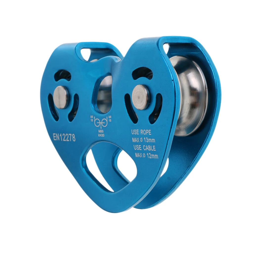30KN Outdoor Heart-shaped Zip Line Cable Trolley Fast Speed Pulley Heavy Duty Climbing Accessories for Rock Climbing 