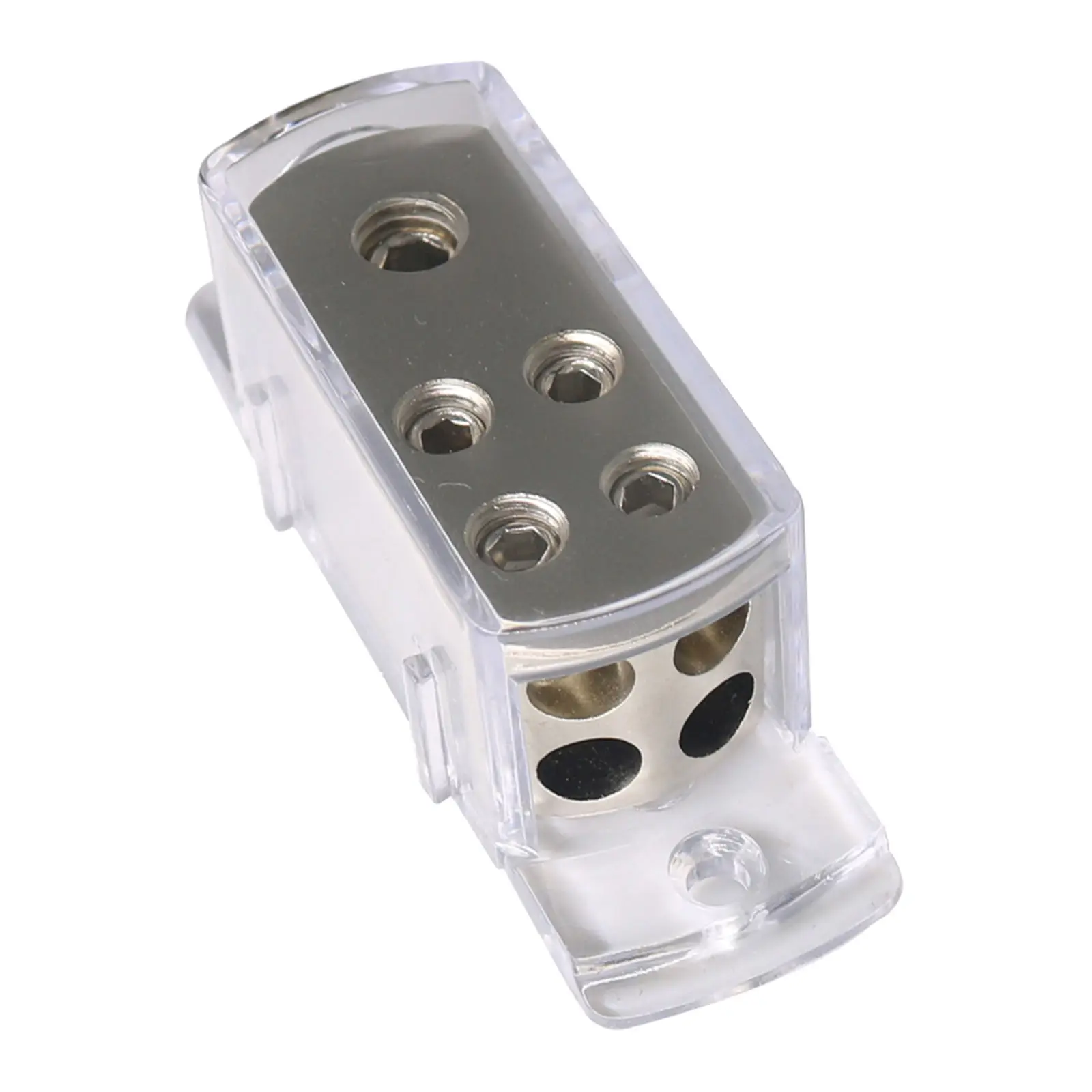 4-Way 1X 4AWG In 4X 8AWG Out Power/Ground Cable Splitter Distribution Block