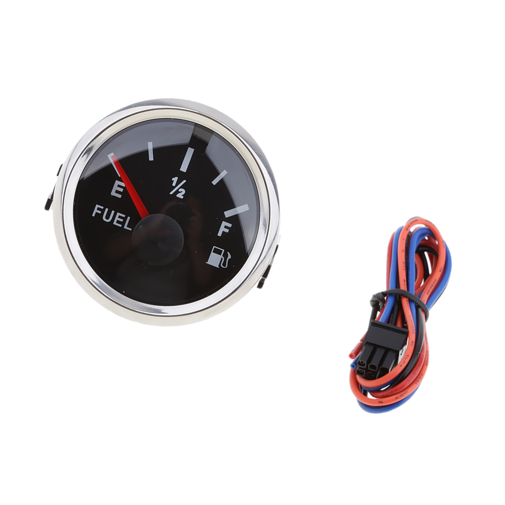 2 inch 52mm Marine Dash Mounted Fuel Lever Gauge - E-1/2-F Indicating Range (0 to 190ohm)