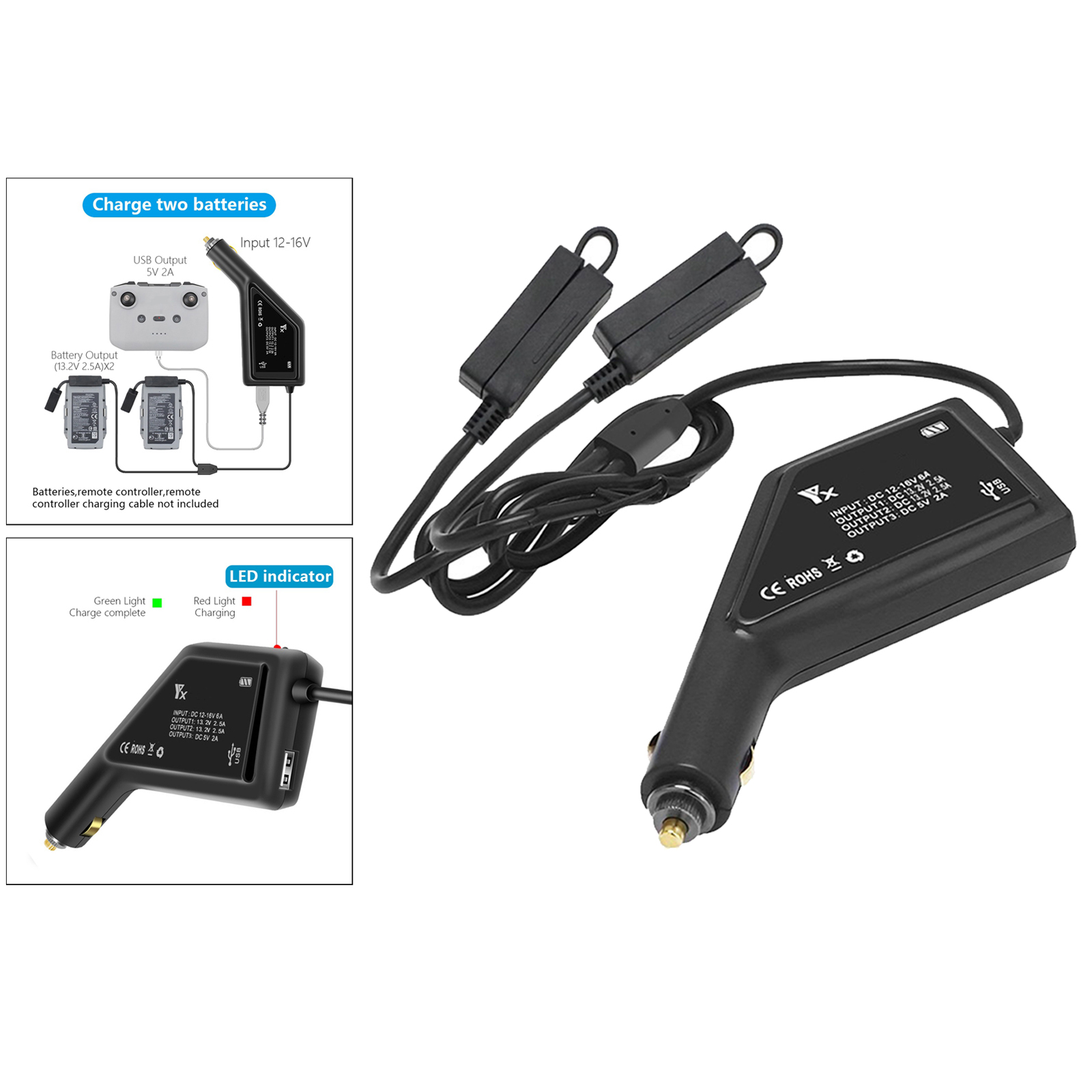 Drone Intelligent Car Charger USB Port for DJI Mavic Air 2S Accessories