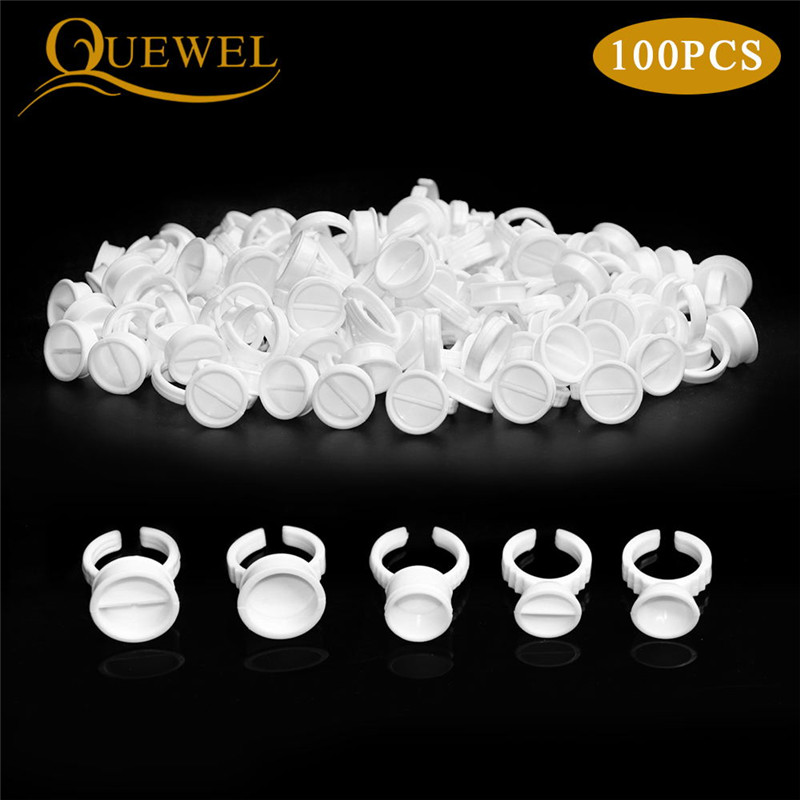 Best of Quewel 100Pcs Disposable Eyelashes Glue Rings Tattoo Pigment Adhesive Palette Holder Container Eyelash Extension Tool Wholesale Reviews & Tips