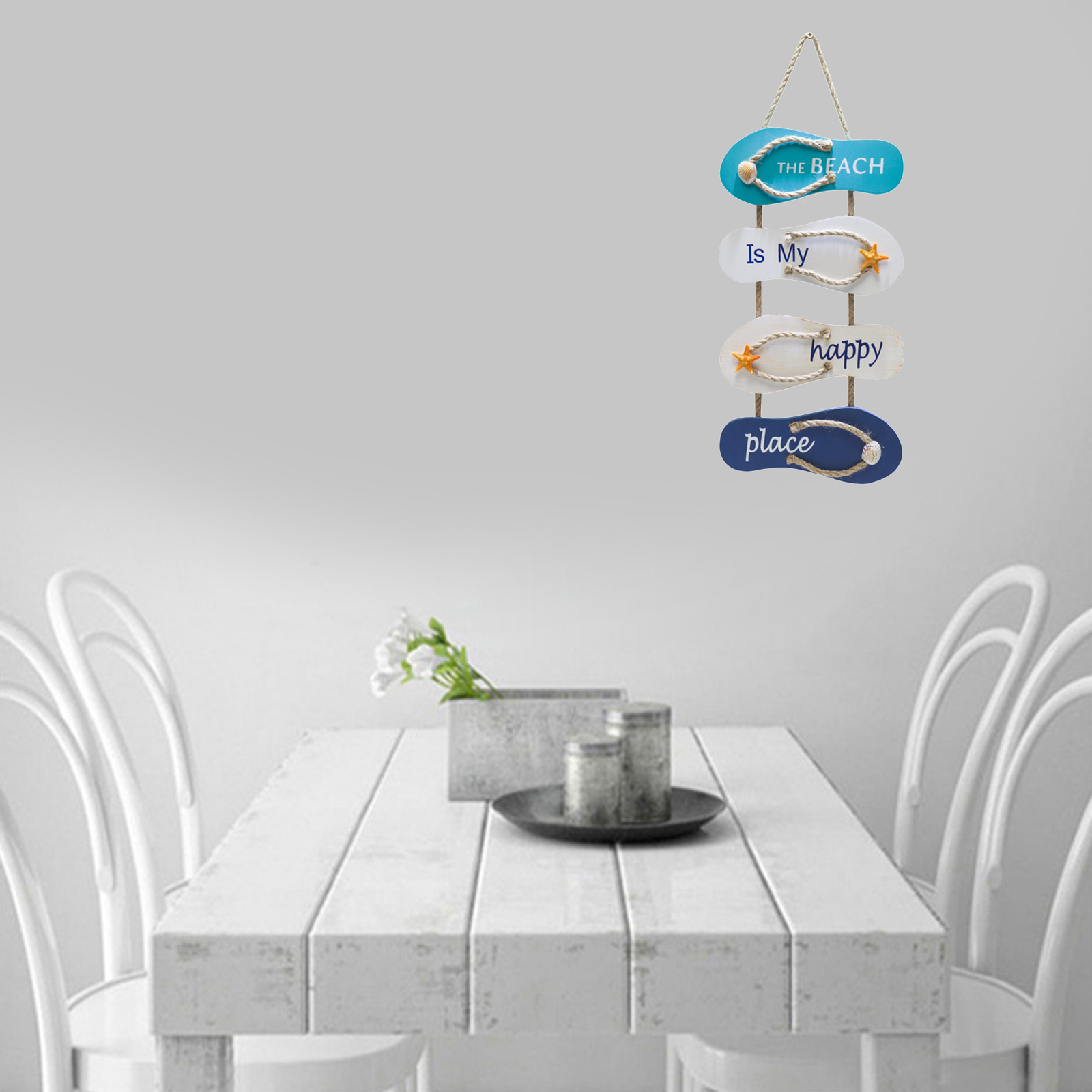 Wall Plaque Wooden Hanging Door Porch Decorative 22x53cm Seaside Bar Wall Sign Picture Wall Craft Ornament with Hanging Rope