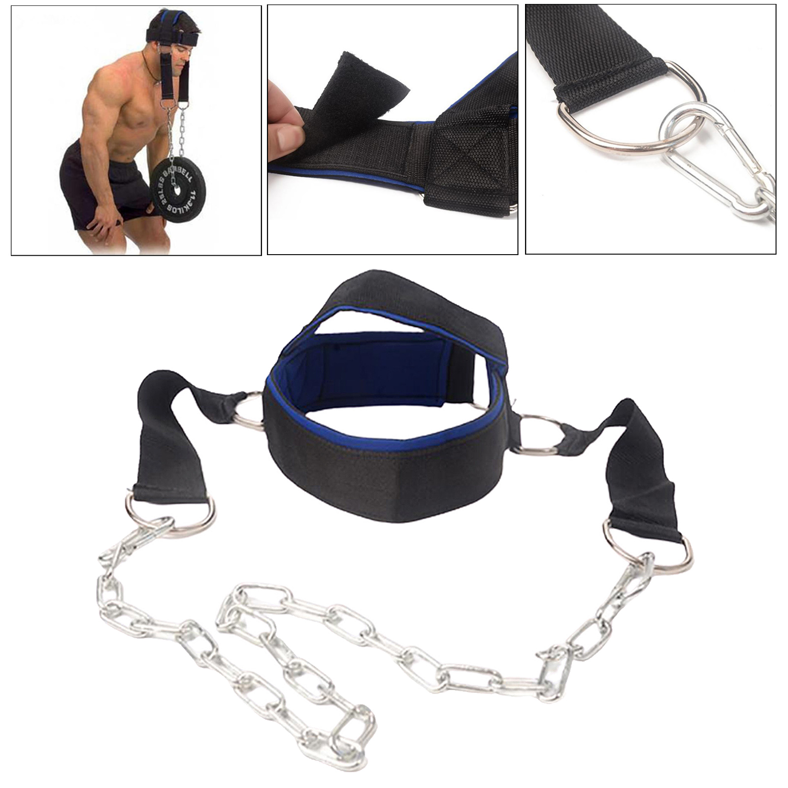  Neck Harness Weight Lifting Exercise Training Dip Belt Chain Strap Home Gym