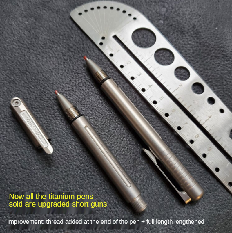 Mini Taktischer Stift Tc4 Titanlegierung Metall Handschrift Unterschrift Stift Edc Ausgestattet Mit Zurück Clip Outdoor Kampf Schutz Werkzeug – Detail 7
