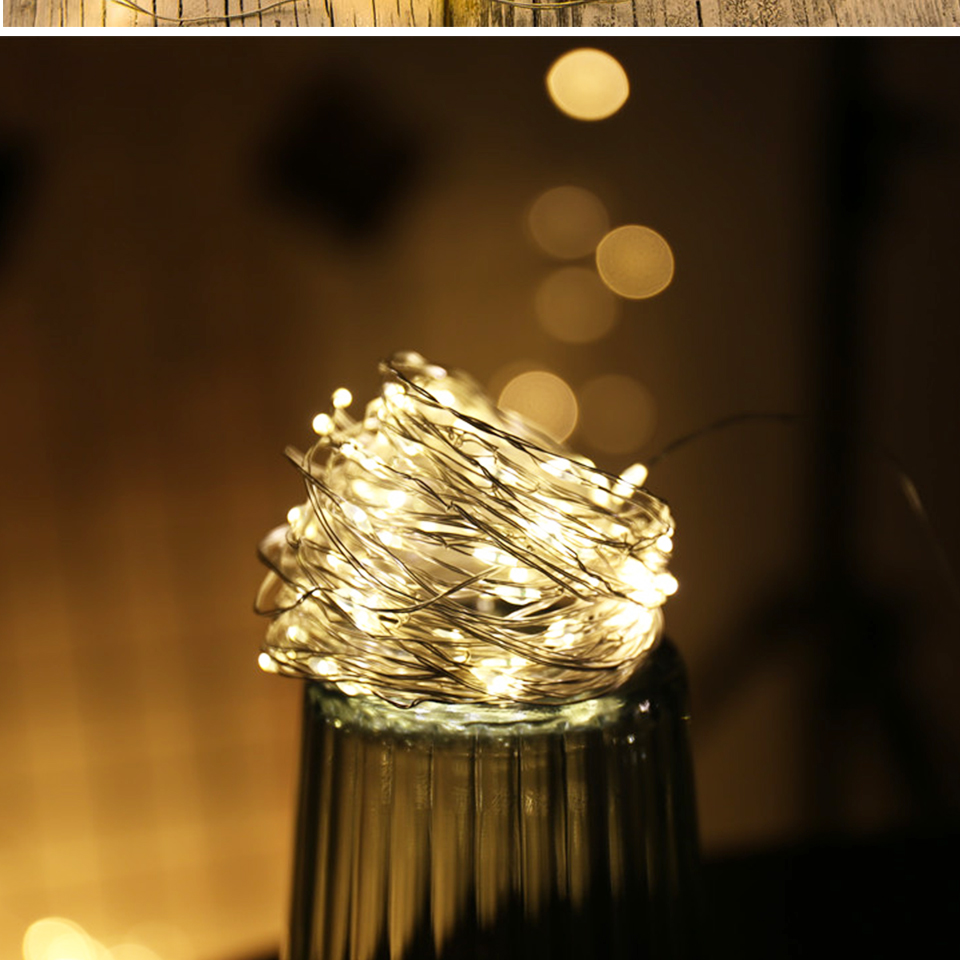 Waterproof Fairy Light New year LED Christmas Light Copper Wire String Light For Wedding Garland Party 1M 2M 3M 5M light string