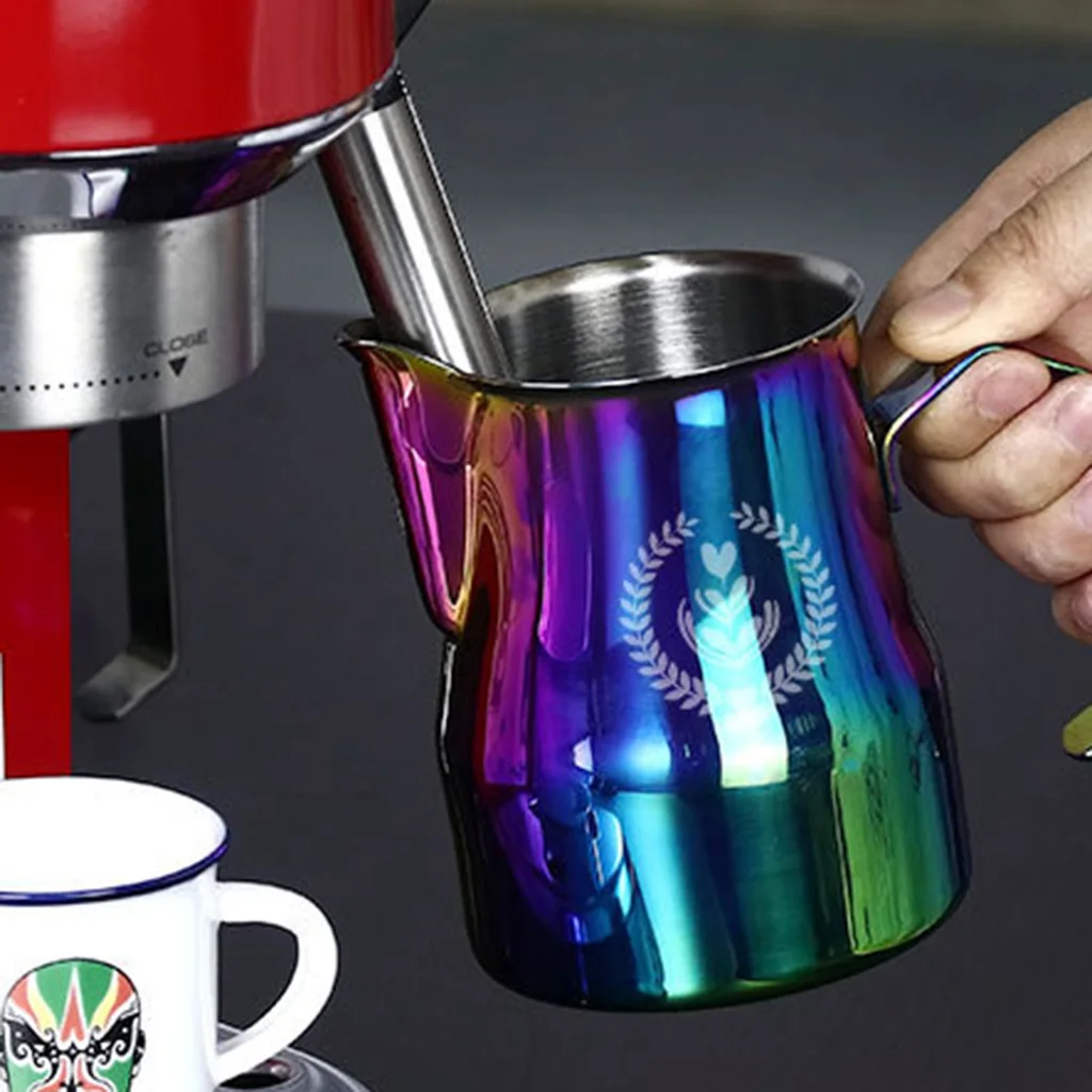 Stainless Steel Milk Frothing Jug Cappuccino Barista Tool Milk Espresso Steam Pitcher for Espresso Machine