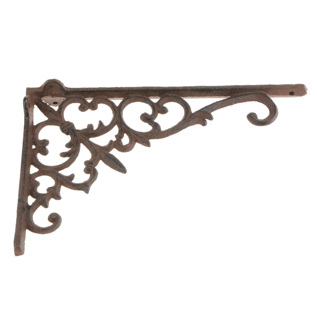 Vintage Cast Iron Wall Mounted Storage Shelf Bracket Support