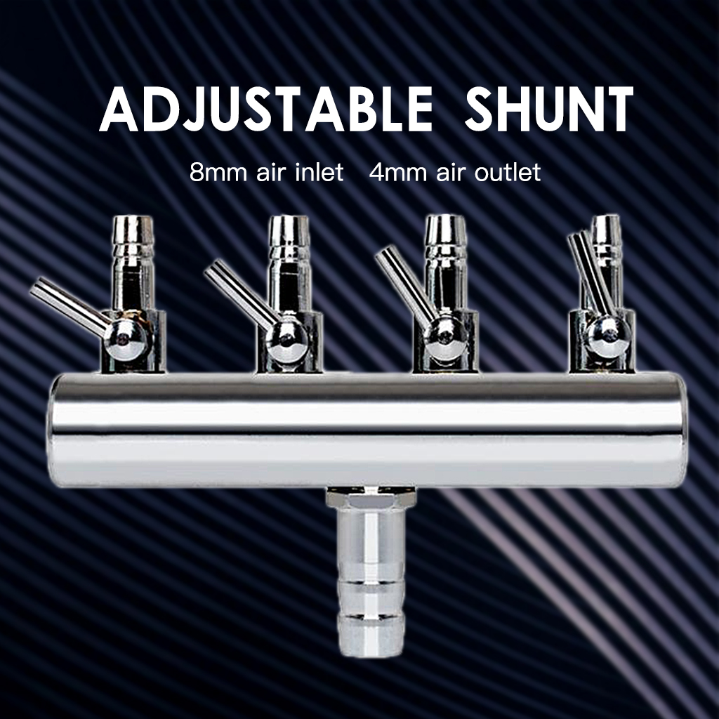 2-12 Ways Stainless Steel Aquarium Fish Air Flow Distributor Lever Control Valve