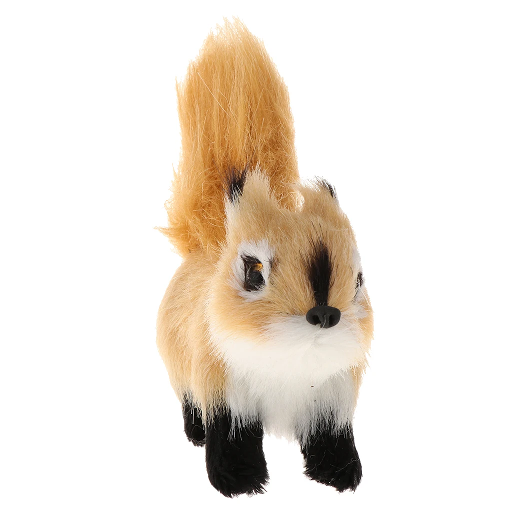 1Pcs Simulated Animal Cute Squirrel Ornament  Lifelike Furry Squirrel  Model Touching Smoothly For Lovely Baby Kids