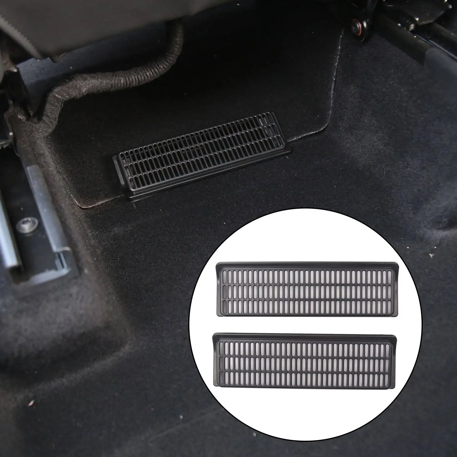 Car Auto Under Seat Air Outlet Vent Cover Anti-blocking Dust Cover Air Flow Vent Protector For Tesla Model Y Black