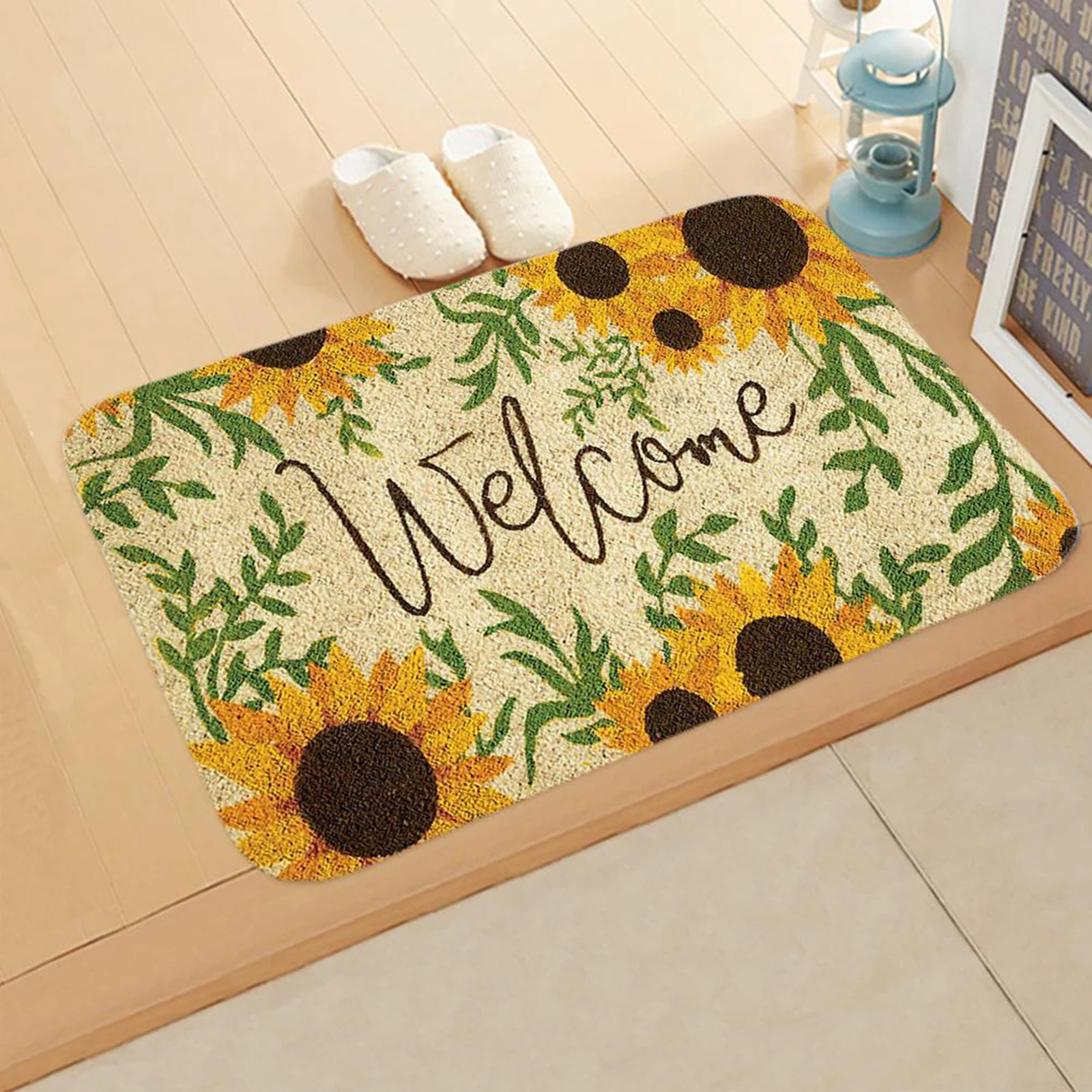 Front Door Welcome Mat Outdoor Rug 40x60cm Non  Indoor Polyester Front Entrance Doormat Easy Clean Non 