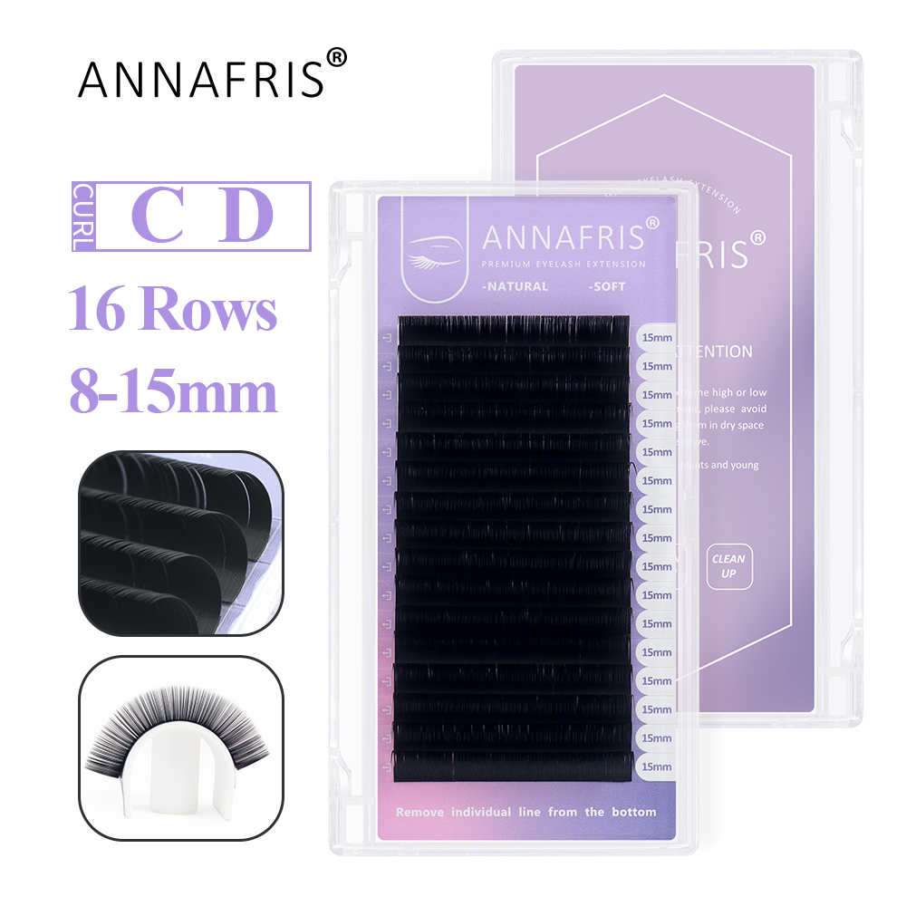 Best of ANNAFRIS 16Rows C D DD Curl Individual Faux Mink Matte Eyelashes Extension Natural Soft Premium Classic Volume Lashes Maquiagem Reviews & Tips