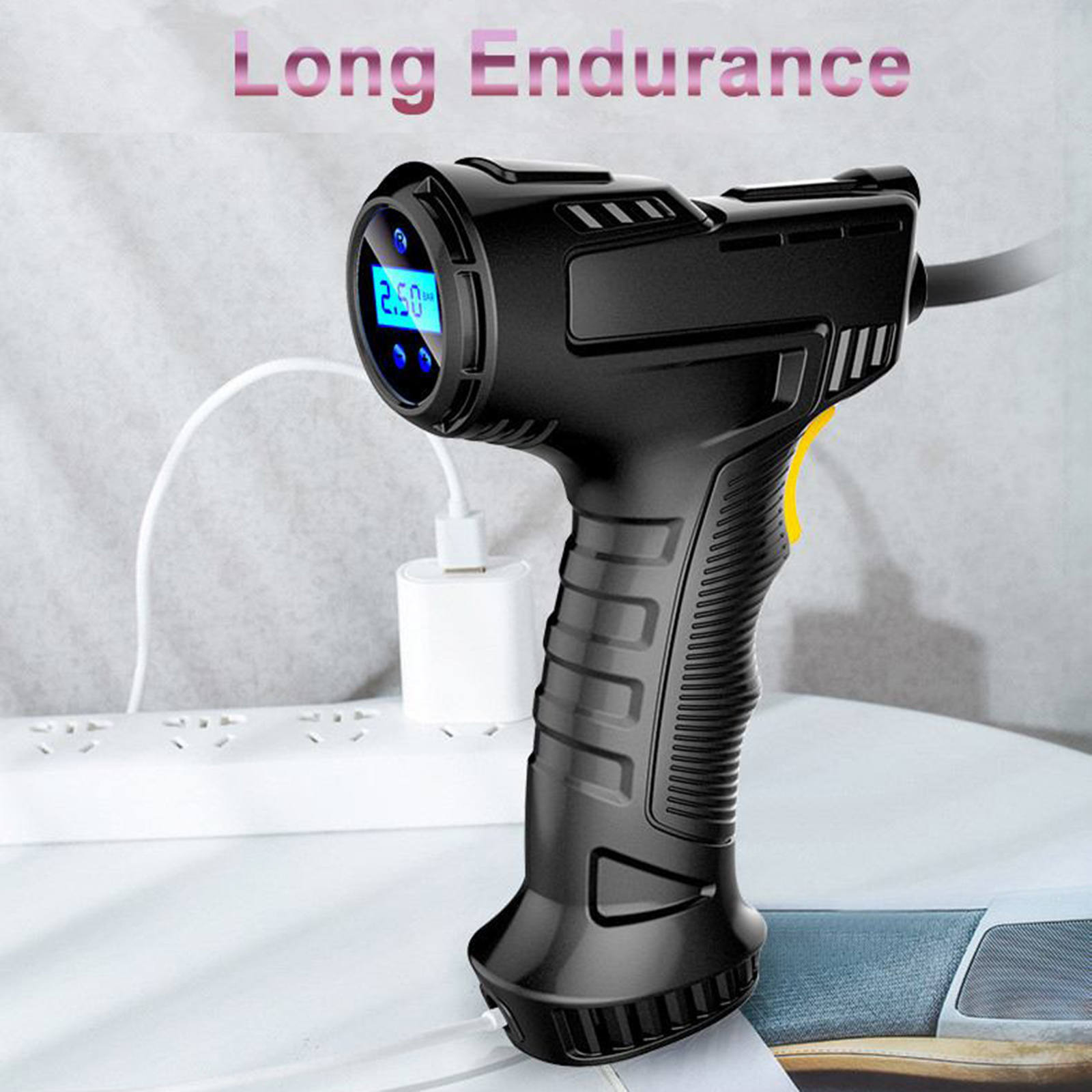 Handheld Cordless Tyre Inflator Air Pump Inflation LED Light Rechargeable