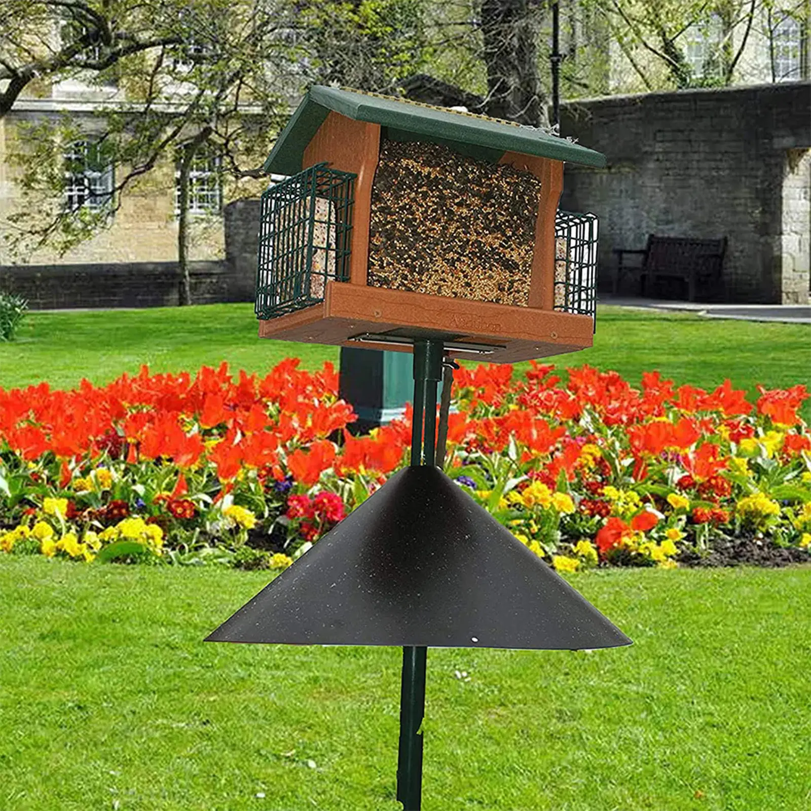 18inch Foldable  Wrap Around Squirrel Baffle Guard Rodent Protect Bird Feeder for Pole Mounted And Hanging Bird Feeders.
